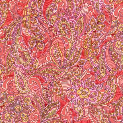 Blooming Paisley in Peach